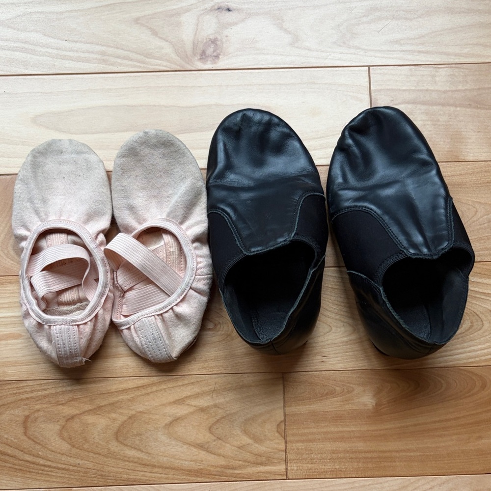 Black and Pink Dance Shoes Set
